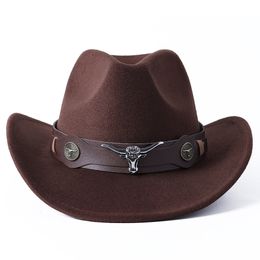 Brede rand hoeden emmer cowboy hoed verschillende accessoires cowboy monochrome vilt mannen en vrouwen buitenrijder 230412