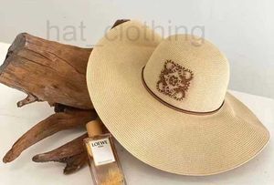 Brede rand hoeden emmer ontwerper 2023 zomer nieuwe jacquard geborduurde visser in stukken lederen geweven strand sunshade straw hoed a46t