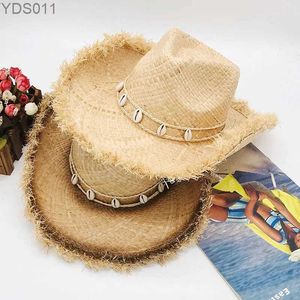 Hoeden met brede rand Emmer Designer Merk Natuurlijk Cowboy Str Gevlochten Mannen en Vrouwen Outdoor Alles-in-één Zonnebrandcrème Vissershoed Strand Westernpet 240319