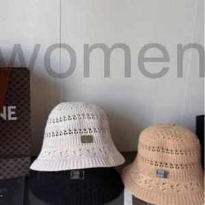 Brede rand hoeden emmer ontwerper New Hollow Sun Protection Fisherman Hat voor vrouwen, casual en veelzijdige, ronde top klein gezicht, modieuze uitstapjes, zonneschaduwhoed 61ye