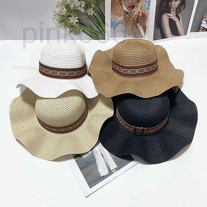 Chapeaux à large bord seau Designer paille dôme chapeau mode ceinture élastique soleil preuve femmes loisirs ombrage grand pêcheur 02EM