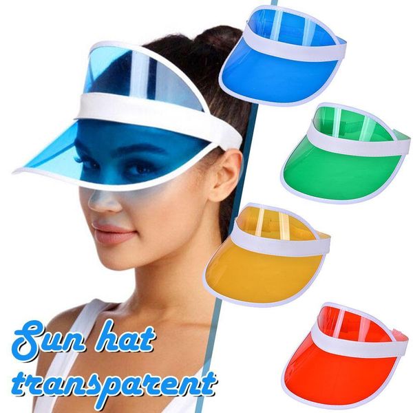 Chapeaux à large bord seau mode réglable visière d'été décontracté écran en plastique transparent adulte casquette de protection solaire 230517
