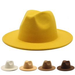 Chapeaux à large bord seau mode formel Fedora chapeau Camel Panama casquette Fedoras Gorras Para Mujer luxe homme pour femmes 230801