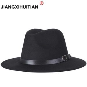 Large Brim Chapeaux Seau Mode Hommes Fedoras Femmes Mode Jazz Chapeau Été Printemps Noir Mélange De Laine Casquette En Plein Air Casual X XL 230825