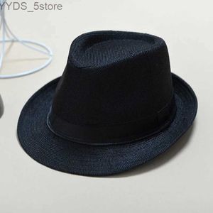 Wide Brim Hats Bucket Fashion Unisexe Str Fedoras Sun Hat Panama Trilby Crushable Mens Pliant Travel Fedora Cowboy YQ240407