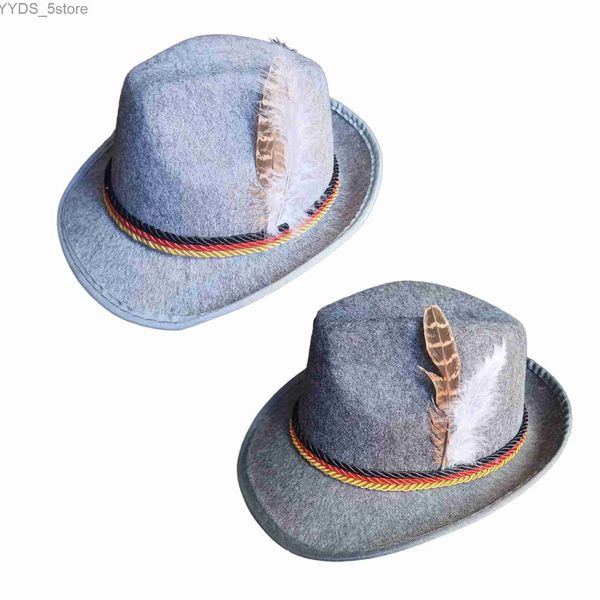 Wide Brim Hats Bucket Fedora Hat Mens Trilby Panama Classic Robe Decoration Play-Playing Cocktail Cocktail Event de plage ALLEMAGNE YQ240407