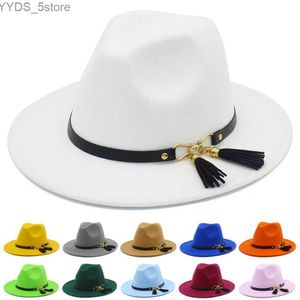 Wide Brim Hats Bucket Fedora Hat Panama Tessals Blower Blower Adult Jazz derby trilby Womens YQ240407