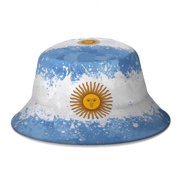 Larges chapeaux à bord drapeau seau argentine pêche garçon fille football diego maradona numéro 10 automne ours boonie hold dim 230303