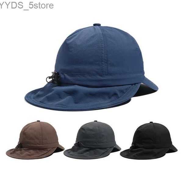 Sombreros de ala ancha Sombreros de cubo 2022 INS Secado rápido Japonés Mujeres Doble Brims Gorras de béisbol Chapeau Gorra Hombre Camping Golf Trucker Snapback Hombres Sombrero YQ231116