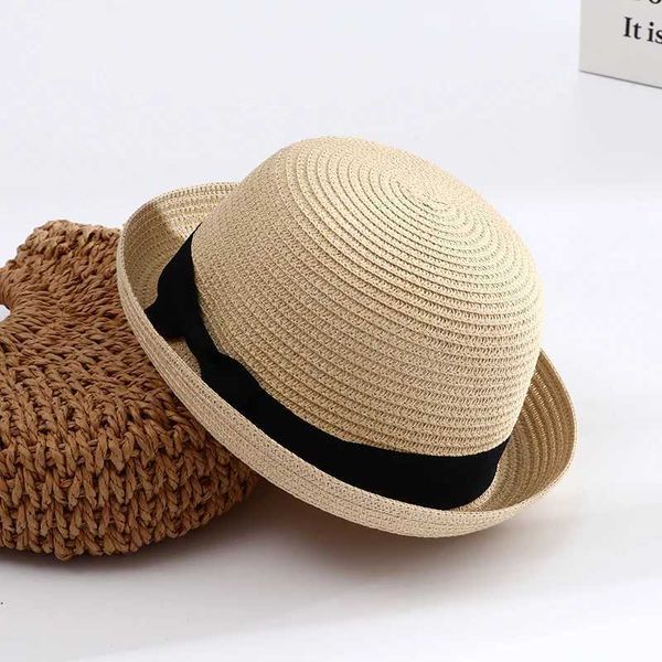 Chapeaux à bord large chapeaux Bucket 2023 Nouveau été Bow Str Hat bon marché UV Protection Plage de plage Soleil Bélleur Bélleur Femens Fedoras Sombreros de Mujer J240425