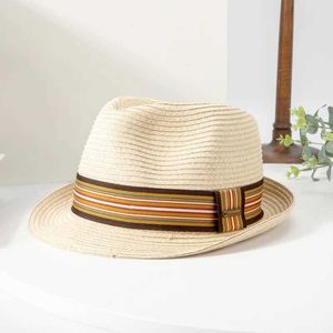 Wide Brim Hats Bucket Hats 2024 printemps / été Sunshade St Mens and Womens Top Hat Retro British Jazz Hat Couple Sun Protection Beach J240429