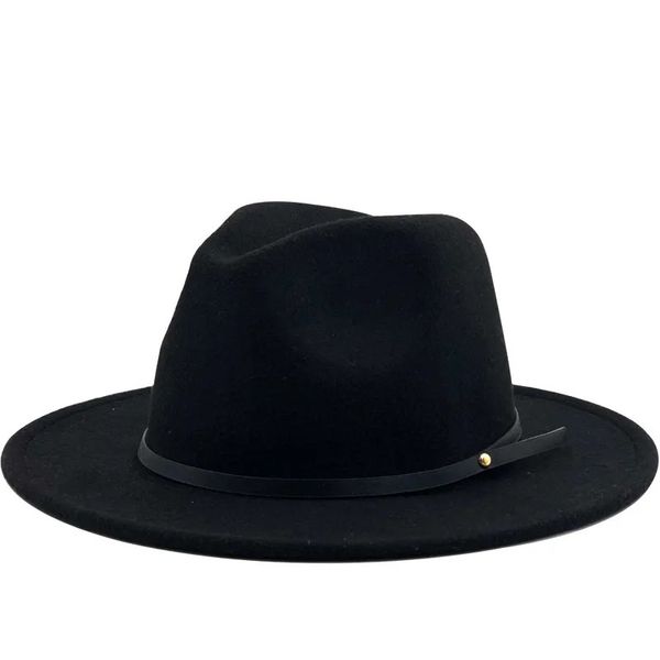 Sombreros de ala ancha Sombreros de cubo 545660CM Mujeres Hombres Lana Vintage Gangster Trilby Fieltro Fedora Sombrero con ala ancha Caballero Elegante Señora Invierno Otoño Jazz Gorras 231010