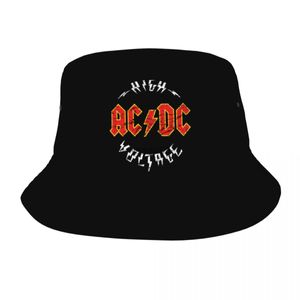 Sombreros de borde anchos sombreros de cubo AC DC Bucket de metal pesado para mujeres Men Beach Music Rock Rock Sun Gat Ablazable para pescador de pesca al aire libre.