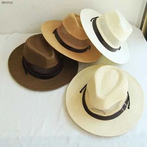 Chapeaux à bord large chapeau seau un adulte unisexe panama paille chapeau soleil hatl240403l240413