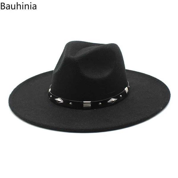 Chapeaux à bord large chapeaux Bauhinia Fedora Chapeaux pour femmes 9,5 cm Big Brim Vintage Trilby Church Cap Formel Robe Hat de mariage Sombreros de Mujer Y240425