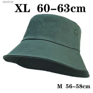 Chapeaux à bord large chapeaux Big Head Man grand taille chapeau de soleil femme vierge pêcheur pur coton coton casquette plus tailles chapeaux de seau 56-58cm 58-62cml231221