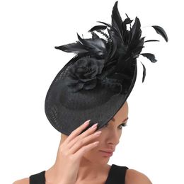 Chapeaux à bord large chapeau seau Big Sinamay Weddwear Headwear Derby Party Fascinators Chapeau pour femmes ACCESSOIRES DE COURVEUX DE CHEAUX ÉLÉGANT