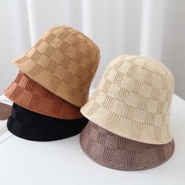 Brede rand hoeden emmer hoeden gevlochten visser cap zomer herfst decoratieve emmer hoed voor vrouwen uv panama zon caps vakantie strandhoeden