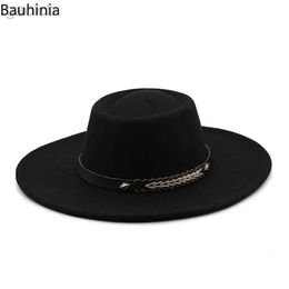 Chapeaux à large bord Chapeaux seau style britannique feutre Fedoras chapeau pour femme 9.5 CM large bord hommes formel luxe jazz chapeau boule de bowling chapeau de mariage Chapeau chapeau pour femme 24323