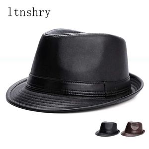 Hoeden met brede rand Emmerhoeden Britse stijl Korte rand Jazzpetten Hoeden Mode kunstleer Hoge hoed Fedora Trilby Hoed effen panama formele pet Gorra 240125