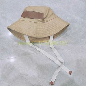 Hates de borde anchos Bucket Hats Hat tendencia de moda de encaje largo Bolsas de diseño Fisherman Mujeres Summer Sunshade Beach Hats Cowboy New 756528 J240506