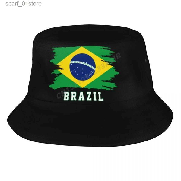 Hoeden met brede rand Emmerhoeden Emmerhoeden Brazilië Vlag Cool Braziliaanse Fans Zonnescherm Cool Outdoor Zomer Visser Cs VisserijhoedL231216