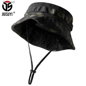 Chapeaux larges chapeaux seau Camo Boonie hommes chapeau tactique militaire combat chapeau multi caméra Panama été chasse randonnée pêche Sports de plein air chapeau de soleil C24326