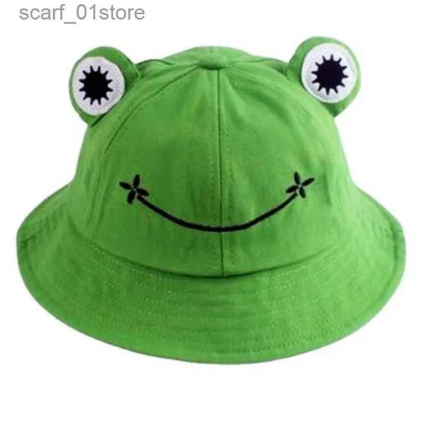 Large Bord Chapeaux Chapeaux Seau Enfant-Parents Grenouille Chapeau Seau Pour Femmes Été Automne Plaine Femme Panama Randonnée En Plein Air Plage Pêche Crème Solaire Femme Bob CsL231216