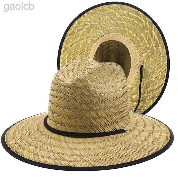 Chapeaux à large bord chapeaux de seau classique fait à la main femmes chapeau de sauvetage été plage chapeau de soleil en plein air large marron Panama chapeau de paille 24323