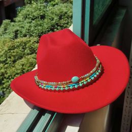 Sombreros de borde anchos sombreros de cubo color color rosa occidental sombreros de vaquero para mujeres sombrero para hombres con cuentas de moda accesorios de wampum sombrero de sombrero fedora invernal sombrilla otoño hombre y240425