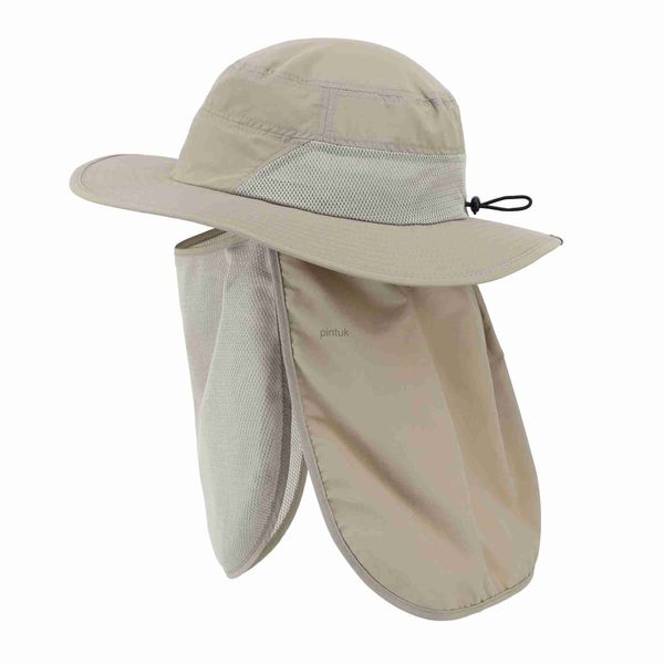 Chapeaux à larges bords Chapeaux de seau Connectyle Hommes Femmes UPF50+ Chapeau de protection solaire Chapeau de pêche léger et détachable à large bord avec rabat de cou et couvre-visage pour l'extérieur 240220