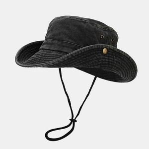 Chapeaux à bord large chapeau seau de seau de coton chapeau pêcheur de pêcheur