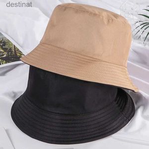 Brede rand hoeden emmer hoeden katoen zomer opvouwbare emmer hoed unisex vrouwen buiten zonnebrandcrème hoed pure kleur visjacht cap heren bekken