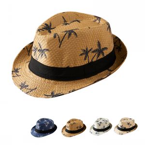 Sombreros de ala ancho sombreros de cubo diseñador adultos niños sombreros de jazz de paja para hombres niños de moda sombrero de coco de coco