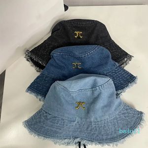 Hoeden met brede rand Emmerhoeden Designer denimhoed Zomergewassen Emmerhoeden Caps Heren Dames Opvouwbare brede rand Zonbeschermingshoed Straatmode Luxe sportpet