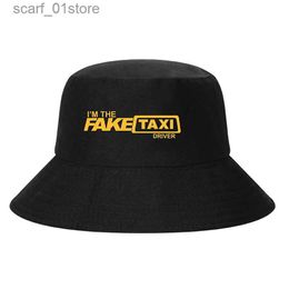 Chapeaux à larges bords Chapeaux de seau Faux Taxi Chapeaux de Seau Cool Faketaxi Driver Cs Hommes sports bob bucket hat Unisex Casual Snback Trucker Outdoor Fisherman HatL231216