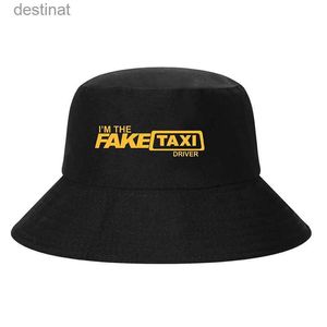 Brede rand hoeden emmer hoeden nep taxi emmer hoeden cool faketaxi driver caps heren mannen sport bob embet hoed unisex casual snapback trucker outdoor visser hatl231221