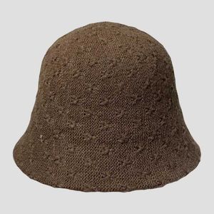 Sombreros de ala anchos sombreros de cubo otoño invierno lana caliente cálida sombrero de cubo tejido para mujeres 2023 sombrero de pescador de moda