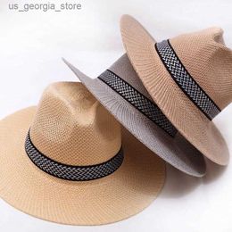 Sombreros de ala ancha Sombreros de cubo Sombrero Str de granjeros Gorra cubana Sombrero de Panamá Sombrero Fedora de ala corta Sombrero para el sol Sombrero de jazz Str de verano Unisex Casual Y240319