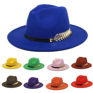 Brede rand hoeden emmer hoeden Fedora heren fedora neutrale brede rand jazzhoed veren riem herfst en winter Britse vintage panamahoed 231018