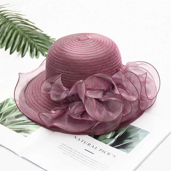 Chapeaux à bord large chapeau seau Feitong Womens Mariage d'été Officiel Organic Brim Hat Church Kentucky Derby Charming Bride Tea Party Hat Y240426