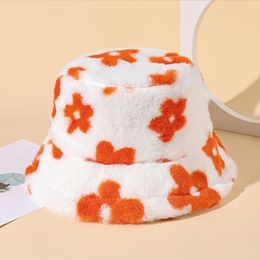 Chapeaux à larges bords Chapeaux de seau Fleur En Peluche Moelleux Fausse Fourrure Chapeau De Seau Solide Femmes Pêche Chapeau De Pêcheur Automne Hiver Polyester Extérieur Chaud Panama Cap 230831