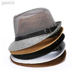 Chapeaux à larges bords Chapeaux de seau Chapeaux de soleil en renard Hommes Été Formel Paille Tricoté Maille Respirant Big Pier Gentlemens Church Tea Party Style britannique 24323