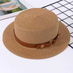 Chapeaux à bord large chapeau seau France UK Summer Hat à plat Femmes Big Head Bage Plage haut Hat Bage Holiday Sunshine Terrace Str Hat J240425