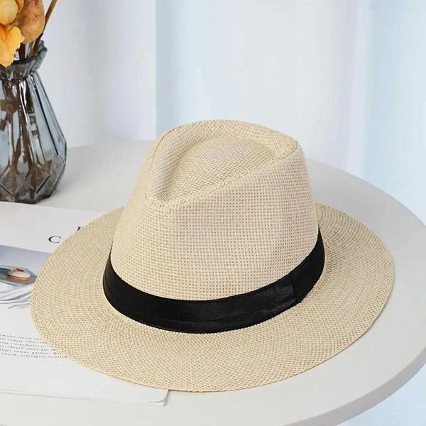 Sombreros de ala ancha Sombreros de cubo Moda caliente Verano Casual Moda Playa Sol Paja Panamá Jazz Sombrero Vaquero Sombrero Fedora Gorra de gángster Mujeres Hombres Sombrero de boda al por mayor 240125