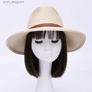 Chapeaux à bord large chapeau seau jxer chapeau soleil womens natural panama paille chapeau printemps large plage uv protection chapeau d'été