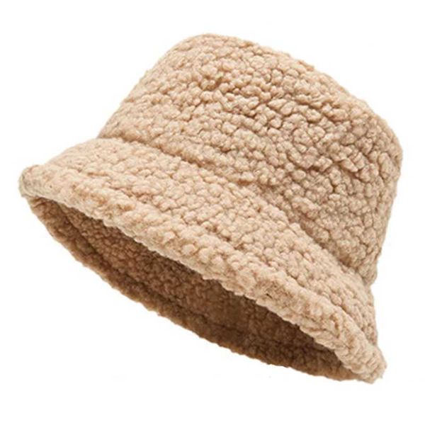 Chapeaux à bord large chapeaux de seau d'agneau en faux fur