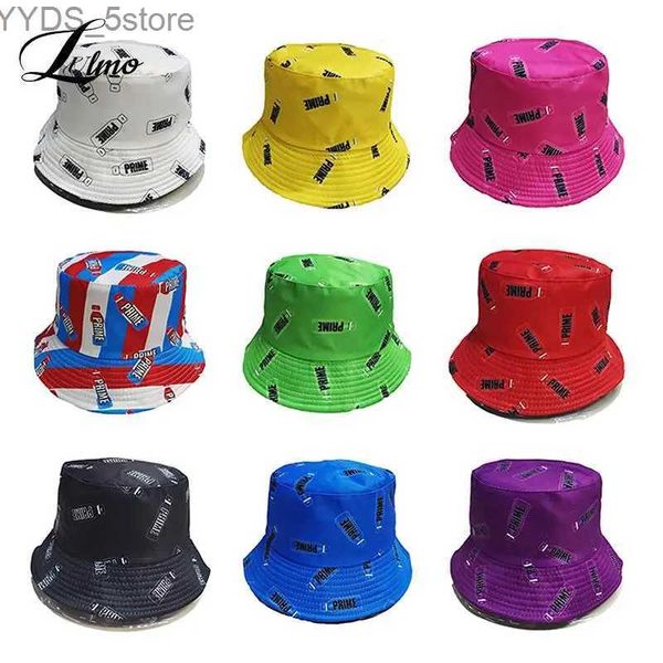 Sombreros de ala ancha Sombreros de cubo Sombrero de cubo con estampado de letras Sombreros de pescador de Panamá Hombres Mujeres Impresión PRIME Harajuku Verano al aire libre Hip Hop Bob Cap Gorras YQ231110