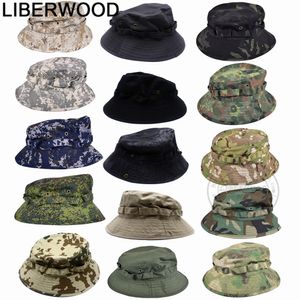 Chapeaux à large bord Chapeaux seau LIBERWOOD Boonie Chapeau Militaire Tactique Seau Chapeaux pour Safari Hommes Femmes Chasse Pêche En Plein Air Camo Camouflage Coton Casquette De Soleil 230725