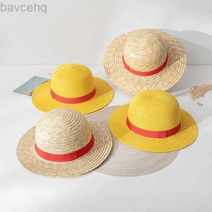 Chapeaux à bord large chapeau seau Luffy chapeau femme paille de paille Performance animation cosplay protection solaire accessoires chapeau de soleil d'été chapeaux de paille pour femmes 240407